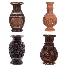 Wooden Flower Pot Handcrafted Antique Flower Vase Different Designs Choose Yours   332738442442